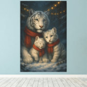 White Tiger – Guardian of Light – ManJiangHong Art Canvas Afdruk (Insitu (Houten vloer))