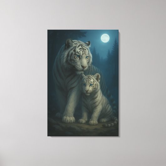 White Tiger – Guardian of Light – ManJiangHong Art Canvas Afdruk (Voorkant)