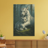 White Tiger – Guardian of Light – ManJiangHong Art Canvas Afdruk (Insitu (Woonkamer))
