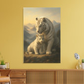 White Tiger – Guardian of Light – ManJiangHong Art Canvas Afdruk (Insitu (Woonkamer))