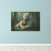 White Tiger – Guardian of Light – ManJiangHong Art Canvas Afdruk (Insitu (Houten vloer))