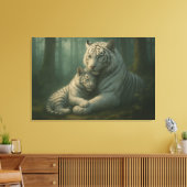 White Tiger – Guardian of Light – ManJiangHong Art Canvas Afdruk (Insitu (Woonkamer))
