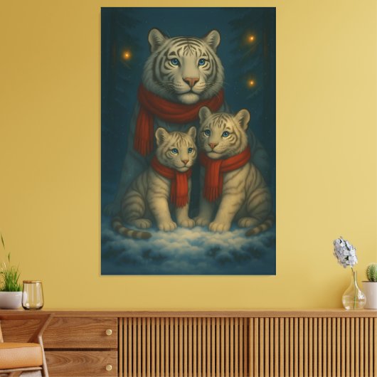 White Tiger – Guardian of Light – ManJiangHong Art Canvas Afdruk (Insitu (Woonkamer))
