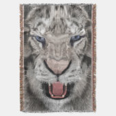 White Tiger Head  Deken (Voorkant Verticaal)