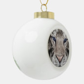 White Tiger Head Keramische Bal Ornament (Links)