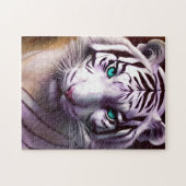 White Tiger Head met Mesmerizing Eyes Legpuzzel (Horizontaal)