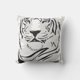 White Tiger Illustration Pillow Kussen
