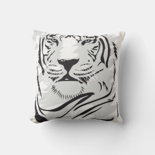 White Tiger Illustration Pillow Kussen