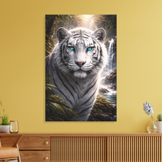 White Tiger in Motion – ManJiangHong Art Series Canvas Afdruk (Insitu (Woonkamer))