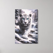 White Tiger in Motion – ManJiangHong Art Series Canvas Afdruk (Voorkant)