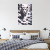 White Tiger in Motion – ManJiangHong Art Series Canvas Afdruk (Insitu (Slaapkamer))