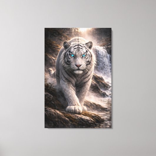White Tiger in Motion – ManJiangHong Art Series Canvas Afdruk (Voorkant)