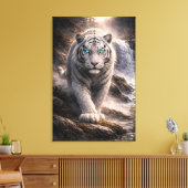 White Tiger in Motion – ManJiangHong Art Series Canvas Afdruk (Insitu (Woonkamer))