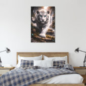 White Tiger in Motion – ManJiangHong Art Series Canvas Afdruk (Insitu (Slaapkamer))
