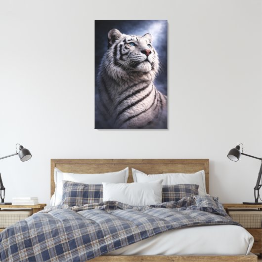 White Tiger in Motion – ManJiangHong Art Series Canvas Afdruk (Insitu (Slaapkamer))