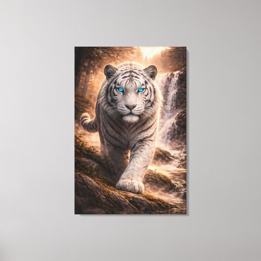 White Tiger in Motion – ManJiangHong Art Series Canvas Afdruk (Voorkant)