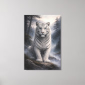White Tiger in Motion – ManJiangHong Art Series Canvas Afdruk (Voorkant)
