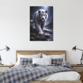 White Tiger in Motion – ManJiangHong Art Series Canvas Afdruk (Insitu (Slaapkamer))