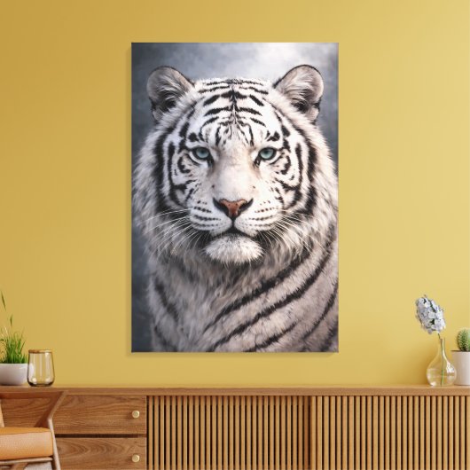 White Tiger in Motion – ManJiangHong Art Series Canvas Afdruk (Insitu (Woonkamer))