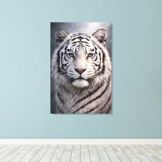 White Tiger in Motion – ManJiangHong Art Series Canvas Afdruk (Insitu (Houten vloer))