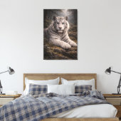 White Tiger in Motion – ManJiangHong Art Series Canvas Afdruk (Insitu (Slaapkamer))