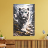White Tiger in Motion – ManJiangHong Art Series Canvas Afdruk (Insitu (Woonkamer))