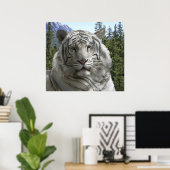 WHITE TIGER in zijn BOEST HABITAT Poster (Thuiskantoor)