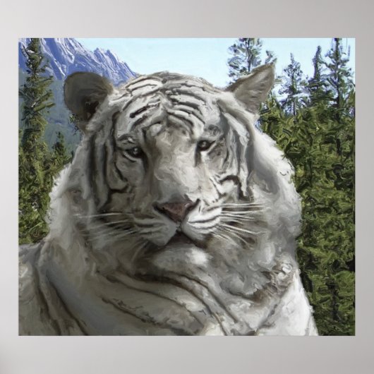 WHITE TIGER in zijn BOEST HABITAT Poster (Voorkant)