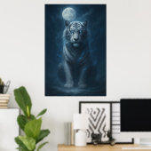 White Tiger – Moonlit Mystical Scene | ManJiangHon Poster (Thuiskantoor)