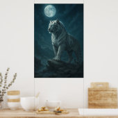 White Tiger – Moonlit Mystical Scene | ManJiangHon Poster (Keuken)