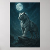 White Tiger – Moonlit Mystical Scene | ManJiangHon Poster (Voorkant)
