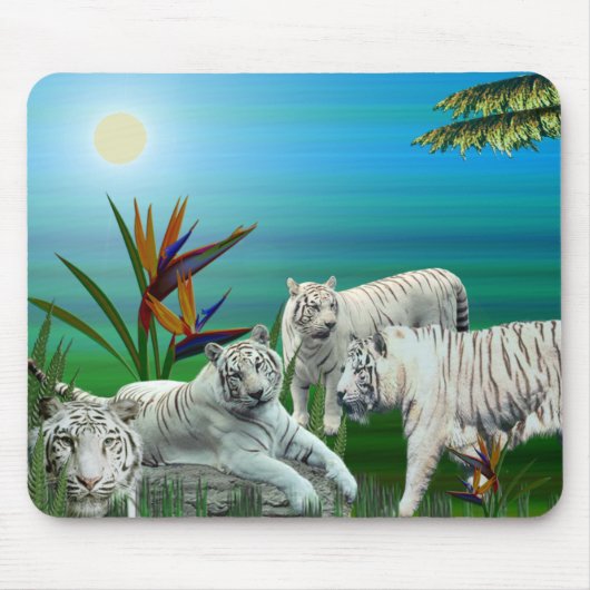 White Tiger Mousepad03 Muismat (Voorkant)