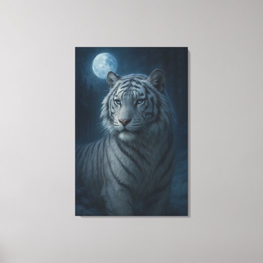 White Tiger – Mystical Fantasy Portrait – ManJiang Canvas Afdruk (Voorkant)
