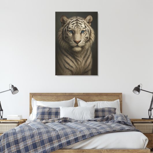 White Tiger – Mystical Fantasy Portrait – ManJiang Canvas Afdruk (Insitu (Slaapkamer))