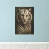 White Tiger – Mystical Fantasy Portrait – ManJiang Canvas Afdruk (Insitu (Houten vloer))