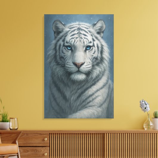White Tiger – Mystical Fantasy Portrait – ManJiang Canvas Afdruk (Insitu (Woonkamer))
