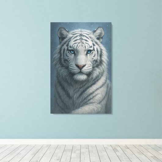 White Tiger – Mystical Fantasy Portrait – ManJiang Canvas Afdruk (Insitu (Houten vloer))