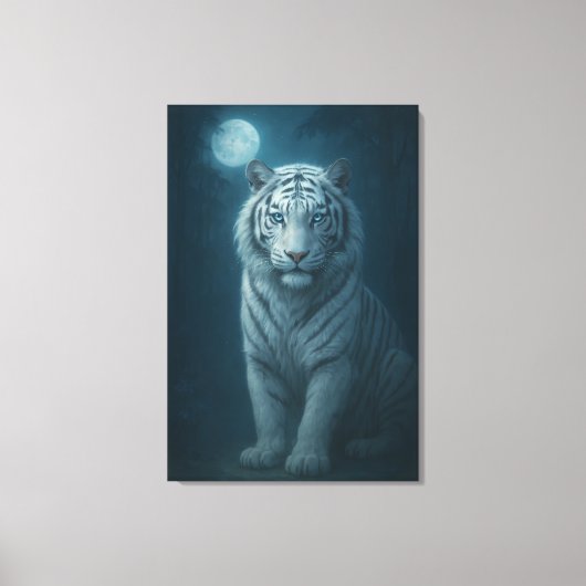 White Tiger – Mystical Fantasy Portrait – ManJiang Canvas Afdruk (Voorkant)