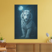 White Tiger – Mystical Fantasy Portrait – ManJiang Canvas Afdruk (Insitu (Woonkamer))