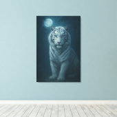 White Tiger – Mystical Fantasy Portrait – ManJiang Canvas Afdruk (Insitu (Houten vloer))