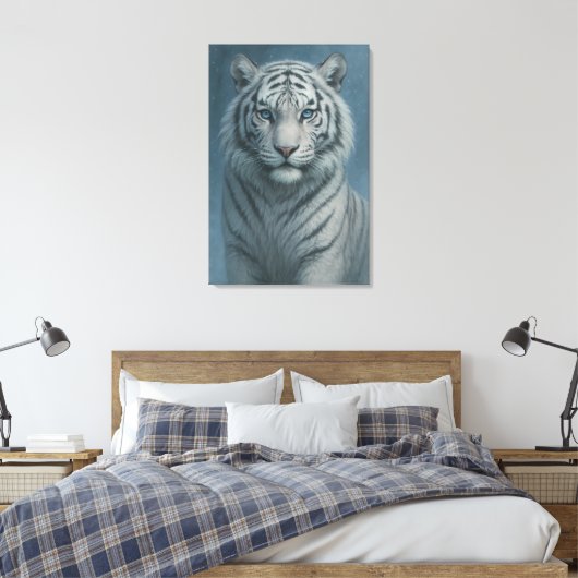 White Tiger – Mystical Fantasy Portrait – ManJiang Canvas Afdruk (Insitu (Slaapkamer))