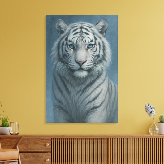 White Tiger – Mystical Fantasy Portrait – ManJiang Canvas Afdruk (Insitu (Woonkamer))