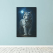 White Tiger – Mystical Fantasy Portrait – ManJiang Canvas Afdruk (Insitu (Houten vloer))