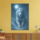 White Tiger – Mystical Fantasy Portrait – ManJiang Canvas Afdruk (Insitu (Woonkamer))