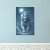 White Tiger – Mystical Fantasy Portrait – ManJiang Canvas Afdruk (Insitu (Houten vloer))