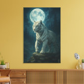 White Tiger – Mystical Fantasy Portrait – ManJiang Canvas Afdruk (Insitu (Woonkamer))