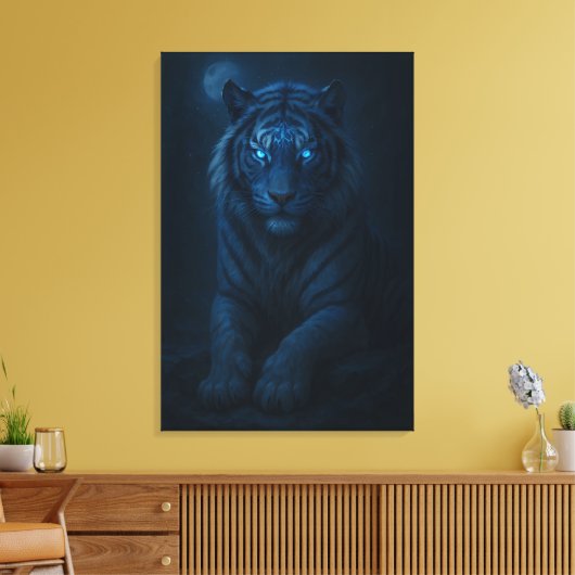 White Tiger – Mystical Fantasy Portrait – ManJiang Canvas Afdruk (Insitu (Woonkamer))