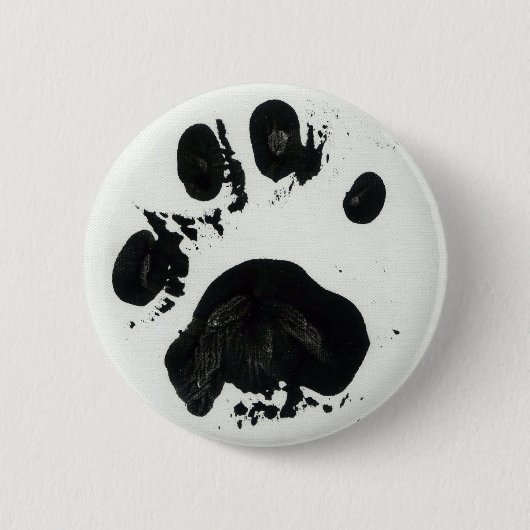 White Tiger Paw Print Button (Voorkant)