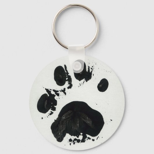 White Tiger Paw Print Sleutelhanger (Voorkant)