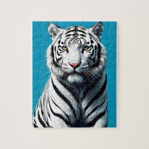White Tiger Pop Art – Fierce & Kleurrijke Wild Cat Legpuzzel